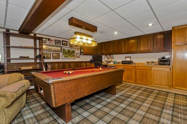 Billiard Table, Game Room, Interior, Pendant Lights, Recessed Lighting