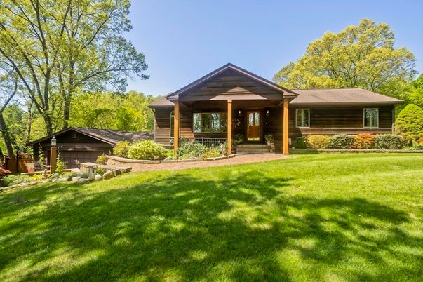 Backyard, Detached Garage, Exterior, Facade, Log Home
