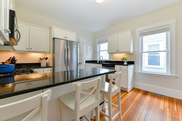 Interior, Kitchen, Recessed Lighting, Wood Texture Flooring