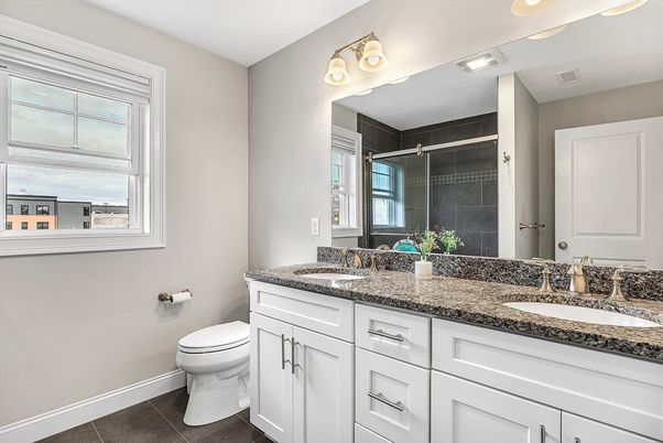 Bathroom, Dual Sink Vanities, Glass Shower, Interior
