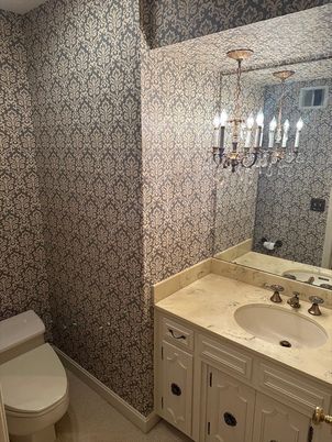 Bathroom, Chandelier, Interior