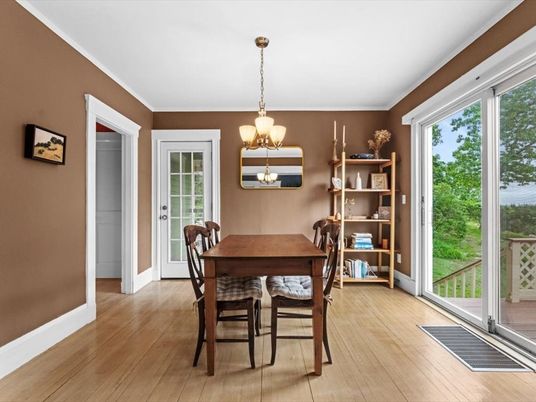 Chandelier, Dining room, Interior, Pendant Lights, Wood Texture Flooring