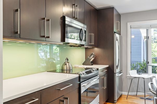 Interior, Kitchen, Stainless Steel Appliances, Wood Texture Flooring