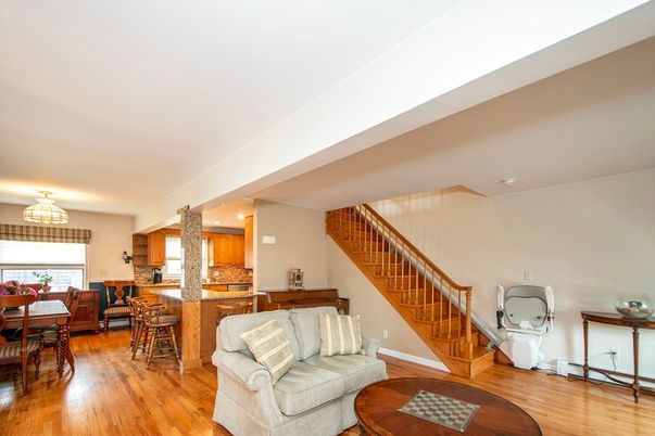 Dining room, Interior, Kitchen, Recessed Lighting, Wood Texture Flooring
