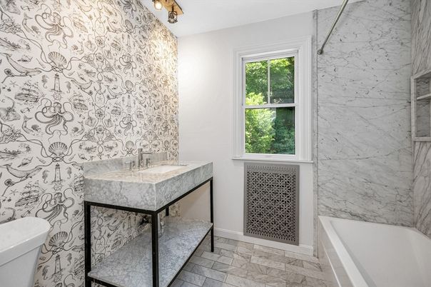 Bathroom, Interior, Marble Walls