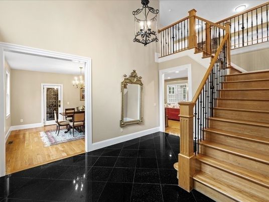 Chandelier, Dining room, Interior, Recessed Lighting, Wood Texture Flooring
