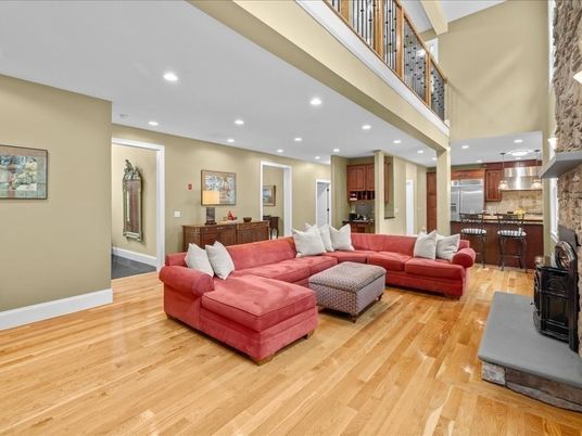 Interior, Kitchen, Living room, Pendant Lights, Recessed Lighting, Stainless Steel Appliances, Wood Texture Flooring