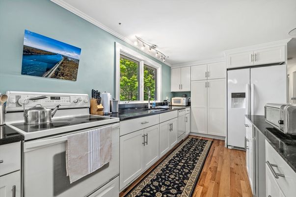 Interior, Kitchen, Stainless Steel Appliances, Wood Texture Flooring