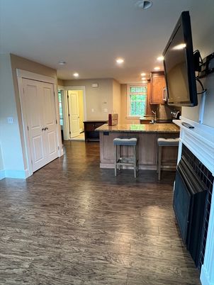 Interior, Kitchen, Recessed Lighting, Wood Texture Flooring