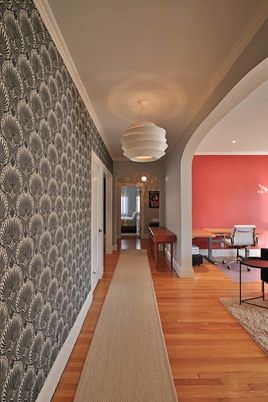 Home Office, Interior, Pendant Lights, Wood Texture Flooring