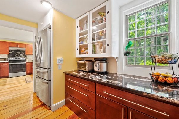 Interior, Kitchen, Stainless Steel Appliances, Wood Texture Flooring
