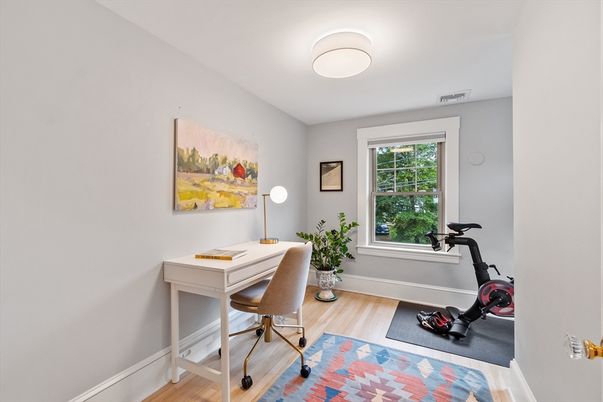Fitness Equipment, Home Office, Interior, Wood Texture Flooring