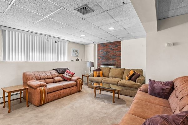 Interior, Living room, Recessed Lighting, Stone Walls