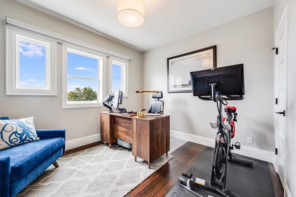 Fitness Equipment, Home Office, Interior, Wood Texture Flooring