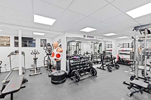 Fitness Equipment, Gym, Interior, Recessed Lighting