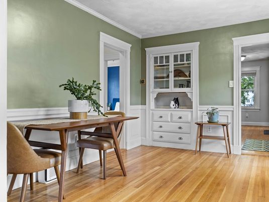 Dining room, Interior, Wood Texture Flooring