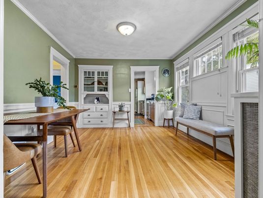 Dining room, Interior, Wood Texture Flooring