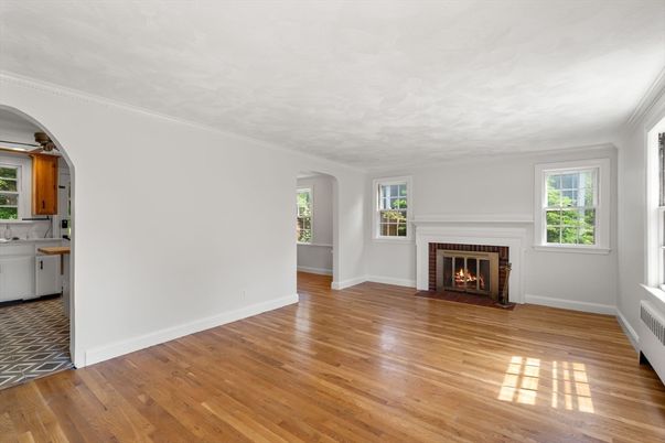 Empty room, Fireplace, Interior, Wood Texture Flooring