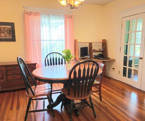 Chandelier, Dining room, Interior, Wood Texture Flooring