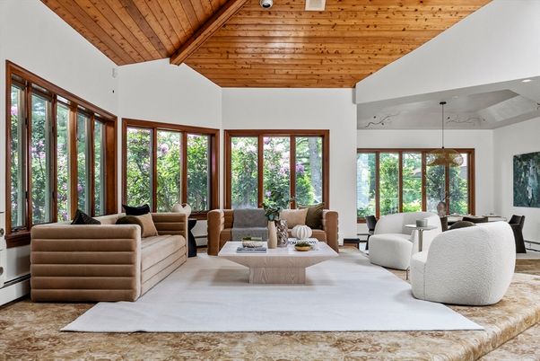 Dining room, Interior, Living room, Pendant Lights, Wooden Ceilings