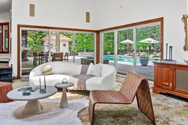 Dining room, Interior, Living room, Pool, Sun Room