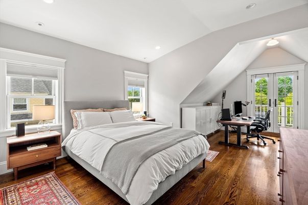 Bedroom, Home Office, Interior, Recessed Lighting, Wood Texture Flooring