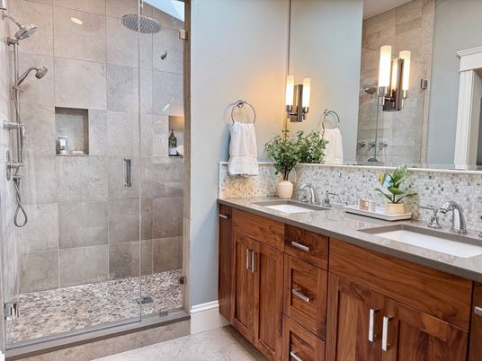Bathroom, Dual Sink Vanities, Glass Shower, Interior