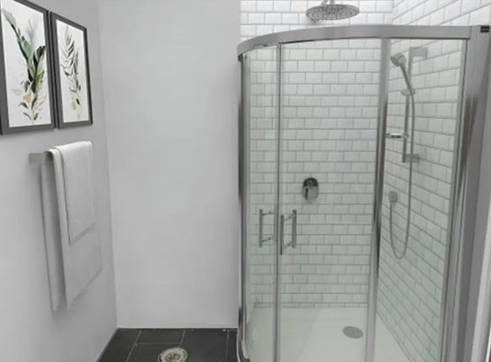Bathroom, Glass Shower, Interior