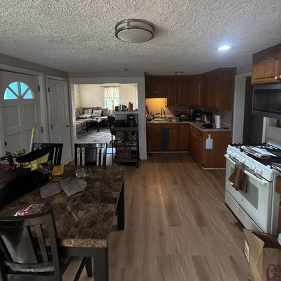 Interior, Kitchen, Recessed Lighting, Wood Texture Flooring