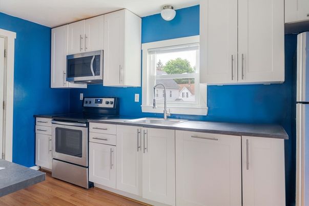 Interior, Kitchen, Stainless Steel Appliances, Wood Texture Flooring