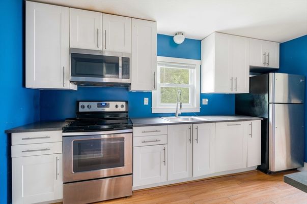 Interior, Kitchen, Stainless Steel Appliances, Wood Texture Flooring
