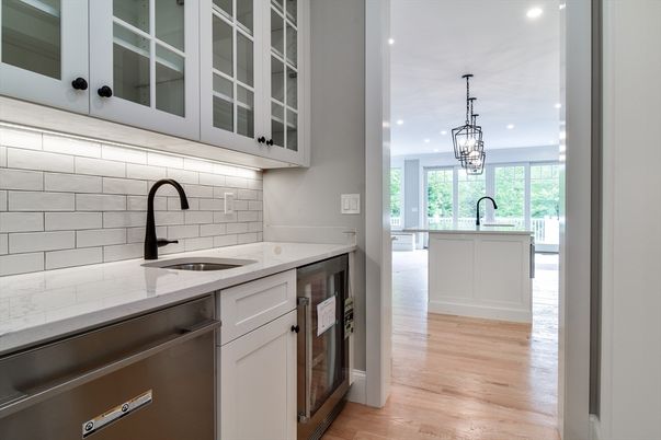 Chandelier, Interior, Kitchen, Pendant Lights, Recessed Lighting, Wood Texture Flooring