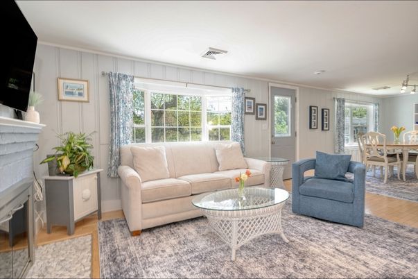 Dining room, Fireplace, Interior, Living room, Wood Texture Flooring