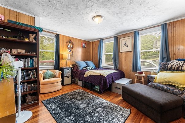 Bedroom, Interior, Wood Texture Flooring, Wooden Walls