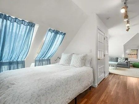 Bedroom, Interior, Pendant Lights, Wood Texture Flooring