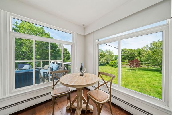 Dining room, Interior, Sun Room, Wood Texture Flooring