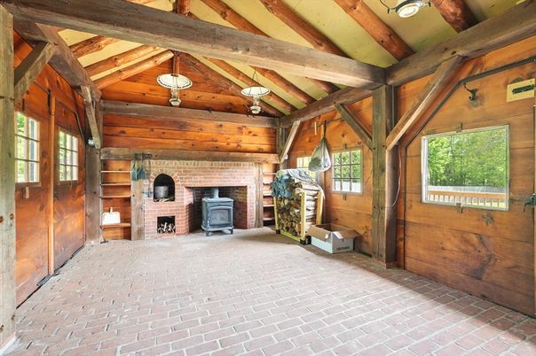 Fireplace, Interior, Pendant Lights, Wooden Beams, Wooden Ceilings, Wooden Walls