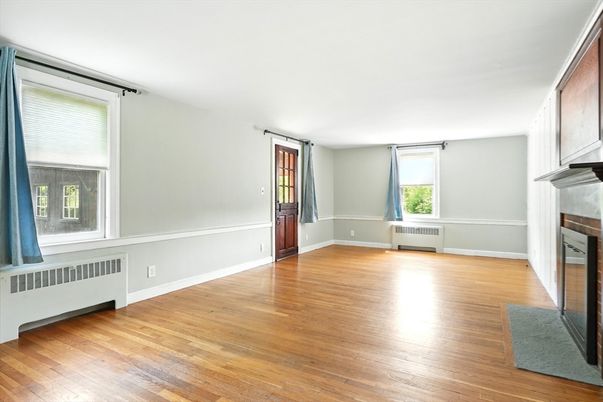 Empty room, Fireplace, Interior, Wood Texture Flooring