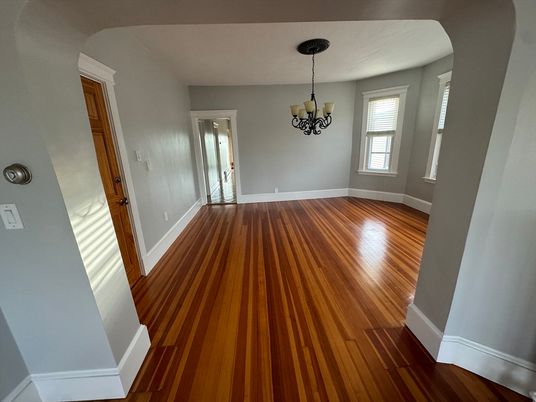 Chandelier, Empty room, Interior, Wood Texture Flooring