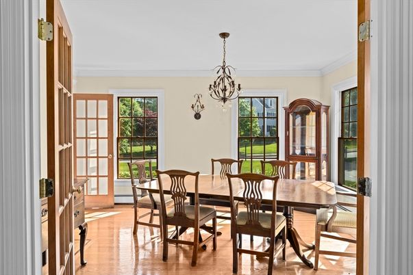 Chandelier, Dining room, Interior, Pendant Lights, Wood Texture Flooring