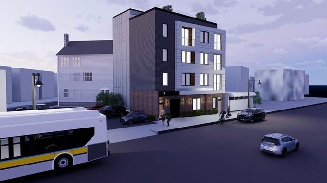 Attached, Exterior, Facade, Modern