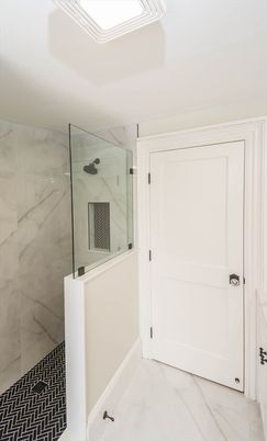 Bathroom, Glass Shower, Interior, Marble, Marble Walls