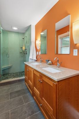 Bathroom, Dual Sink Vanities, Glass Shower, Interior