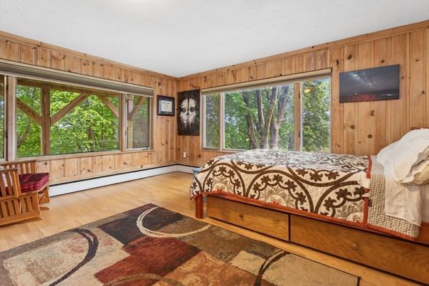 Bedroom, Interior, Wood Texture Flooring, Wooden Walls