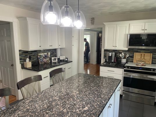 Interior, Kitchen, Pendant Lights, Stainless Steel Appliances, Wood Texture Flooring