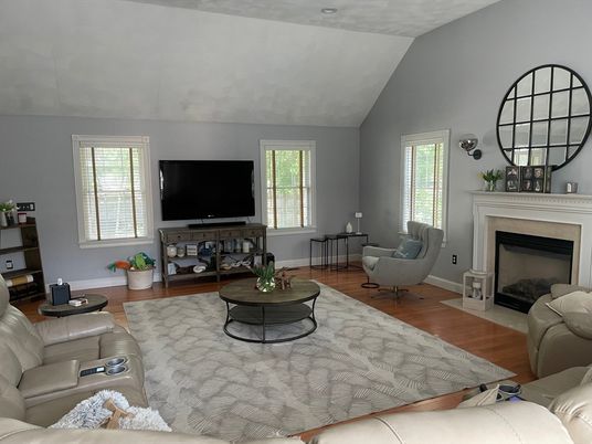 Fireplace, Interior, Living room, Wood Texture Flooring
