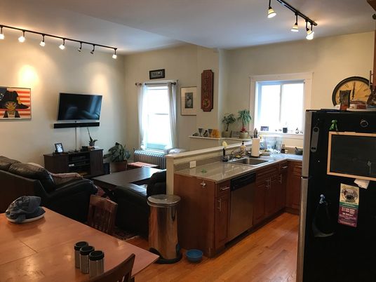 Interior, Kitchen, Living room, Wood Texture Flooring