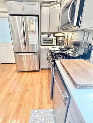 Interior, Kitchen, Stainless Steel Appliances, Wood Texture Flooring