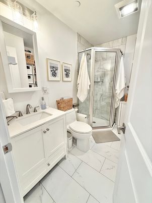 Bathroom, Glass Shower, Interior, Marble