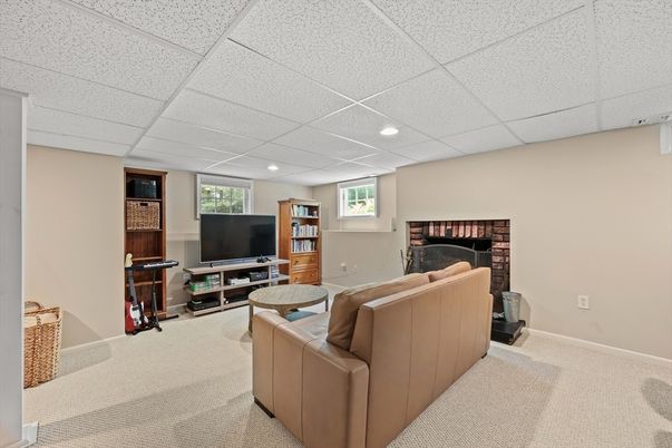 Fireplace, Interior, Living room, Recessed Lighting